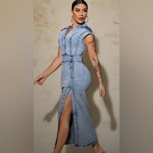 Form Fitting Jean Dress